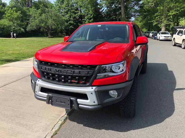 Say hello to the Chevy Colorado ZR2 Bison! The 2019 Chevy ZR2 Bison, to be precise. In a "Red Hot" paint job, this test truck stickered at $49,745.