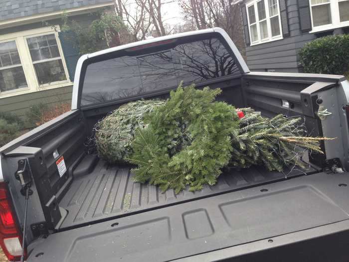 I used the Ridgeline to fetch a Christmas tree and a wreath. The Ridgeline is the closest thing you can get to a modern-day El Camino and is basically a perfect and versatile truck-car for people who don