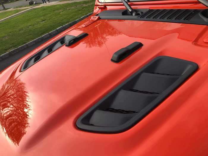 The hood vents are also borrowed from the Wrangler.