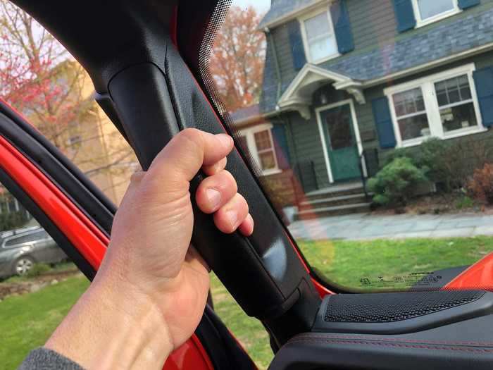 The Gladiator has a helpful grab handle so that you can hoist yourself into the driver