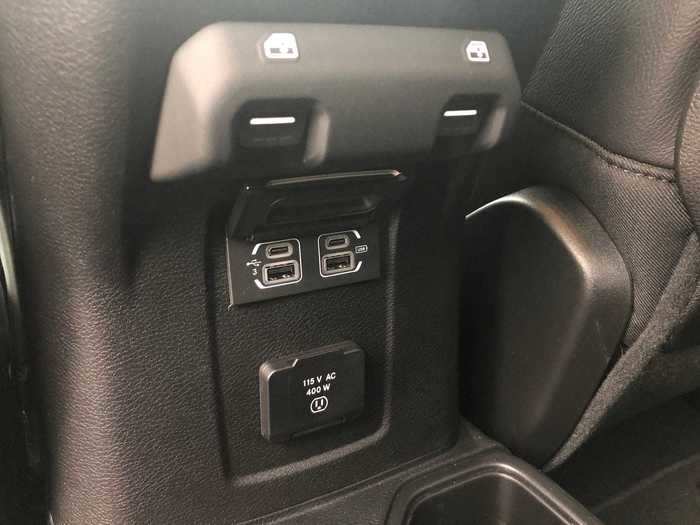 There are plenty of connectivity options, in both the front and rear seats.