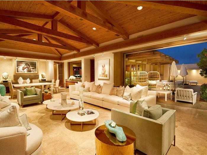 Wood ceilings throughout give the beach house an island feel.