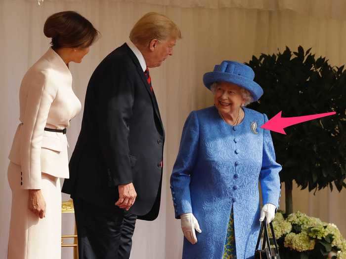 The first time Trump visited in 2018, people noticed the Queen