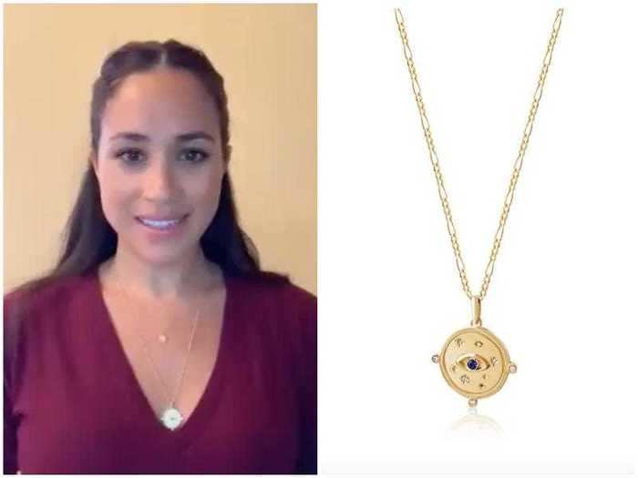 Meghan Markle wore a necklace purported to bring good fortune and protect from "negative vibes" on a call with a woman preparing for a job interview through Smart Works.