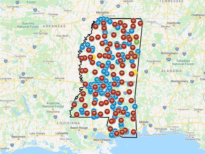 Mississippi librarians created a map tracking parking lot WiFi access.