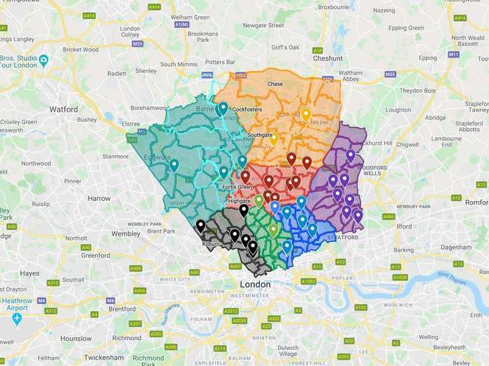 A freelance developer made a map of resources in North London, including charities, mutual aid organizations, and coronavirus clinics.