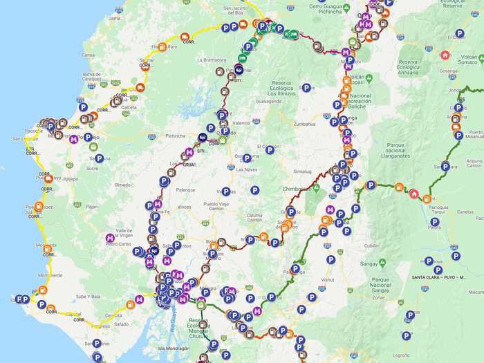 In Ecuador, the National Transit Agency made a map of disinfection points, mechanics, and gas stations for truck drivers moving resources around the country.