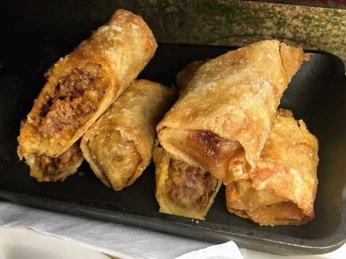 The cheeseburger spring rolls aren