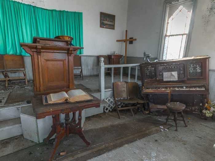 The back of the church where the altar was located remained mostly untouched ...