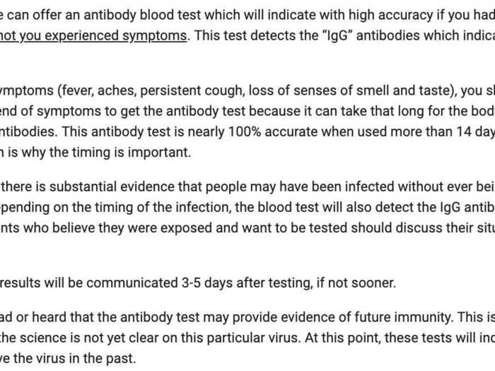 He received an email from CityMD on April 27, saying the antibody tests would be available for walk-ins starting the next day.