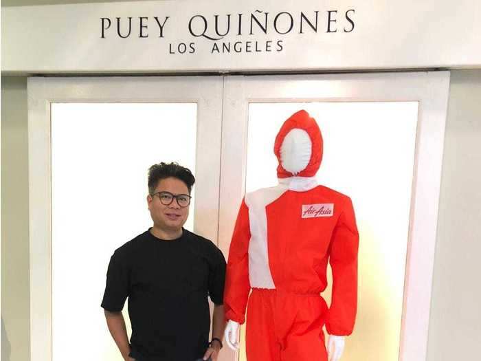 Low-cost carrier AirAsia worked with Filipino fashion designer Puey Quiñones for a uniform integrated with personal protective equipment.