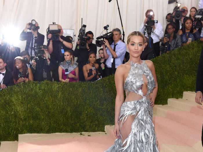 In 2016, Rita Ora took a daring approach to feathers at the "Manus x Machina: Fashion in an Age of Technology" Met Gala.