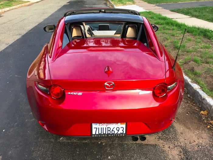 The Mazda MX-5 RF. I reviewed a $34,310 example, in Grand Touring trim.