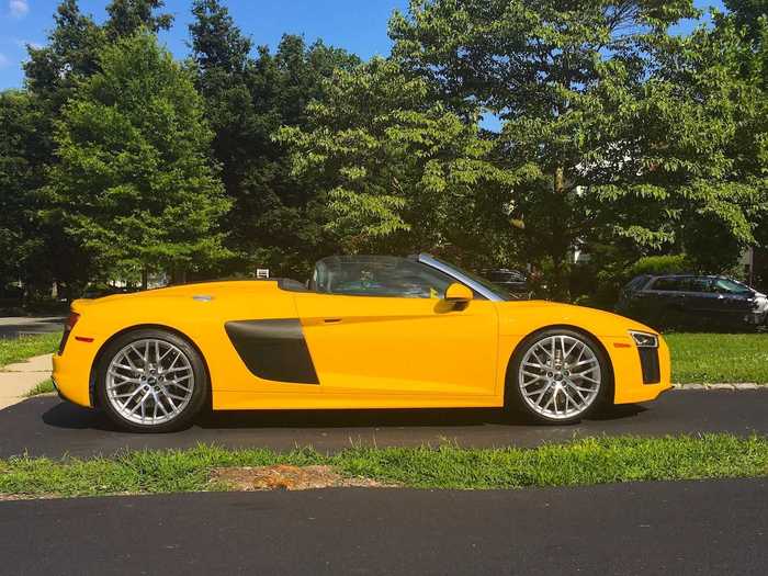 The Audi R8 Spyder, at $200,000, was one among several of the "Iron Man" supercars we