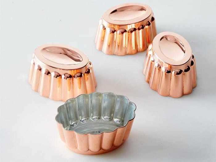 Beautiful copper molds for fancy desserts