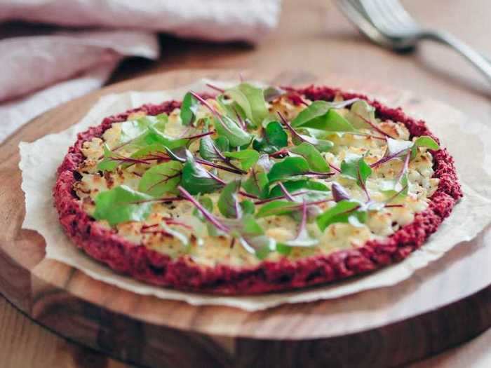 Red beets make for a colorful crust.