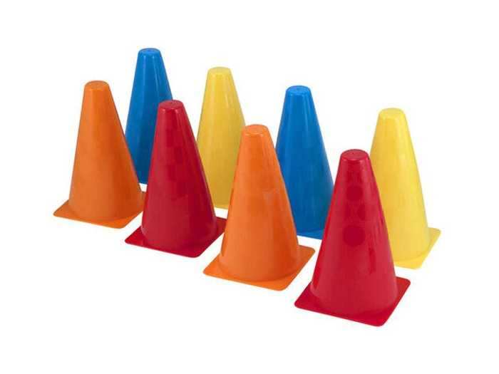 Plastic cones for obstacles courses, balancing, and more