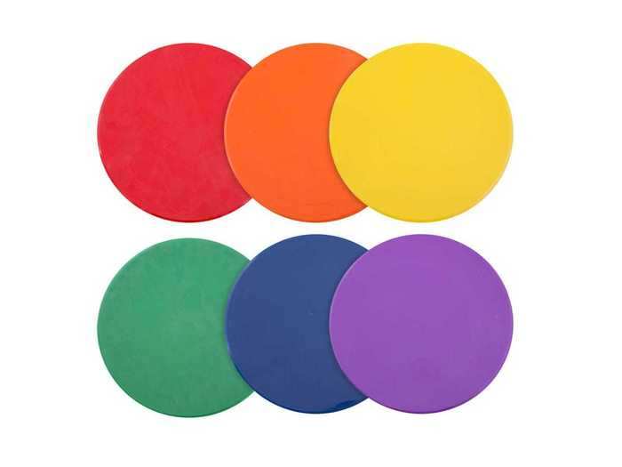 A pack of spot markers for throwing and building obstacle courses