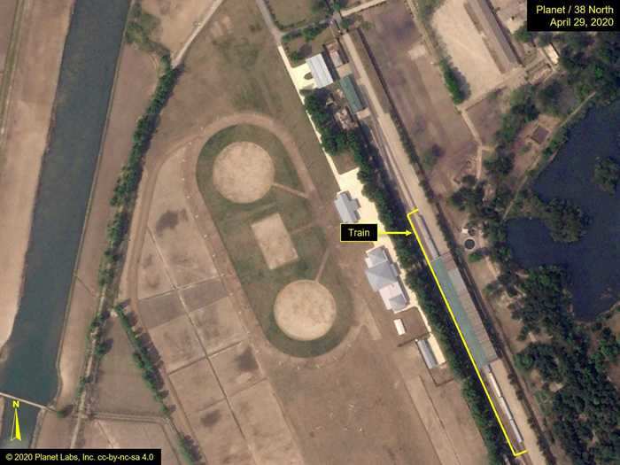 Satellite images released on April 29 showed a train usually used by the leader near a resort town, with people suggesting he may be staying there.