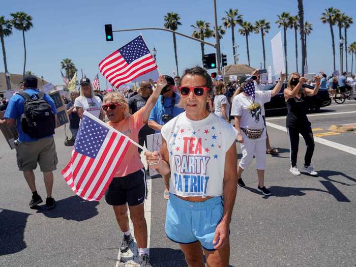 Many people had brought flags and were dressed to match.