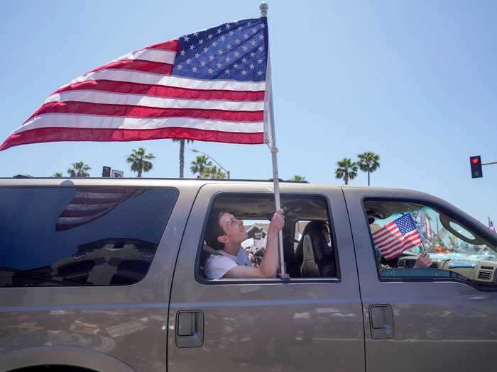 Some people joined the protest from their cars.