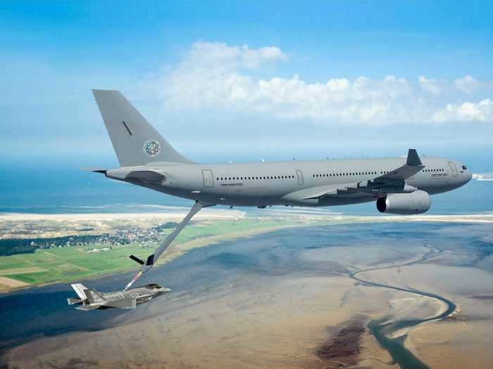 The Airbus A330 MRTT was developed from the A330-200 passenger jet, a popular civilian airliner.