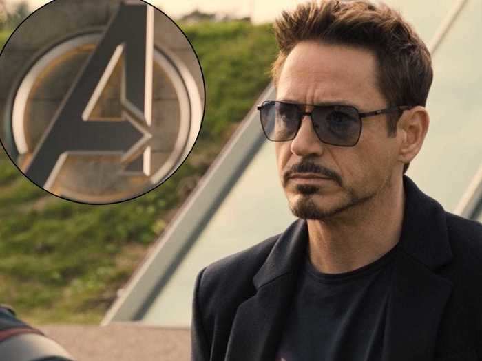 Robert Downey Jr. has the giant "A" from the set of "Avengers: Age of Ultron."