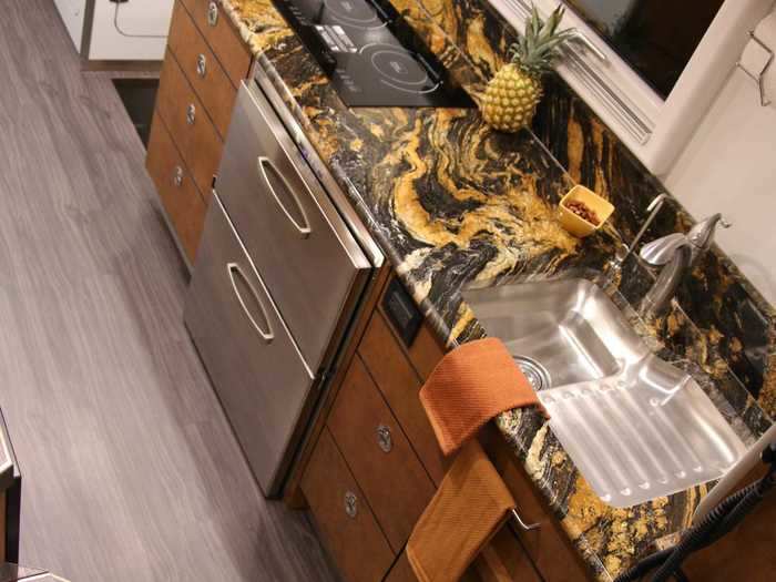 The kitchen countertops can be lined with granite to give the Pangea a luxurious touch.