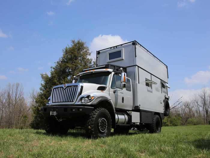 ... which is equipped with a shower, cassette toilet, medicine cabinet with a mirror front, sink, and cabinet for toiletry storage.