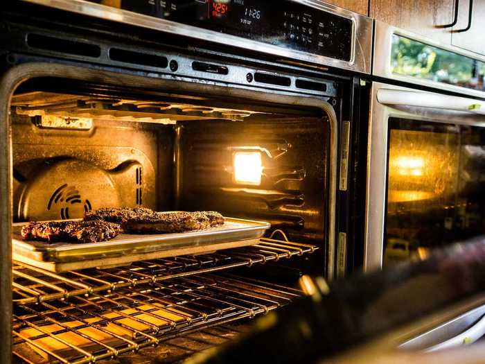 Baking soda mixed with water can also clean grease from the inside of an oven.