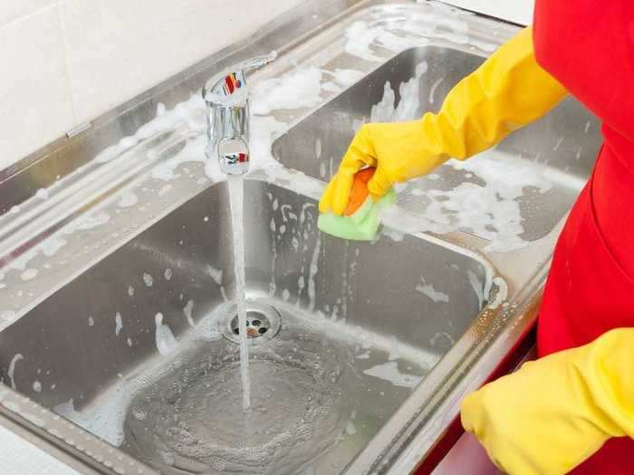 Use rubbing alcohol to sterilize your sink and other surfaces.