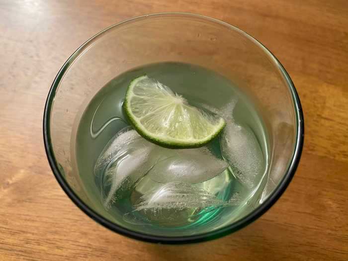 I made my own spa water with lime slices and fun fish-shaped ice cubes.