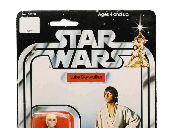 A Luke Skywalker action figure with a telescoping lightsaber sold for $25,000 in 2015.