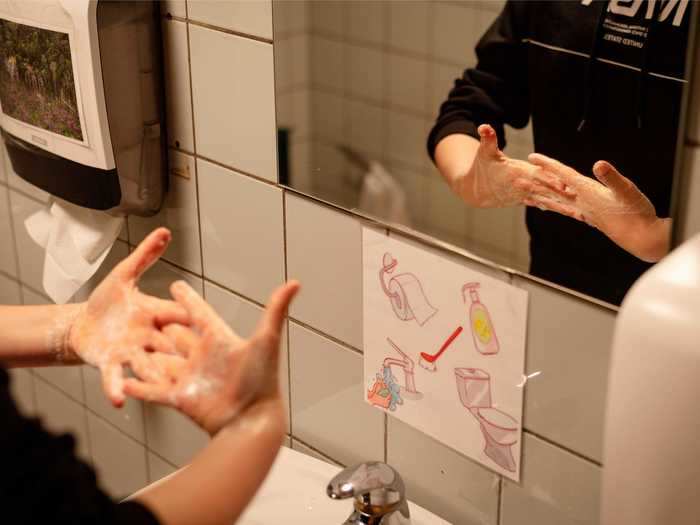 Children are required to wash their hands every hour and wear masks