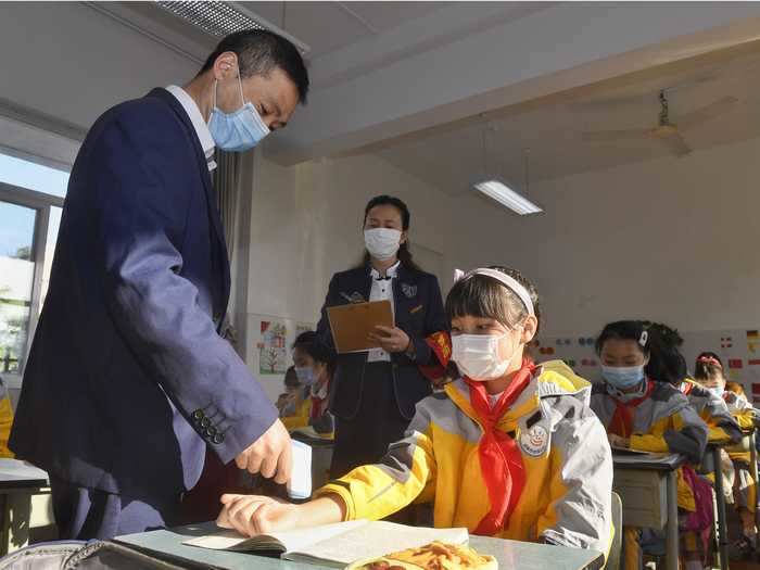 Some schools have rooms to isolate students who have fever