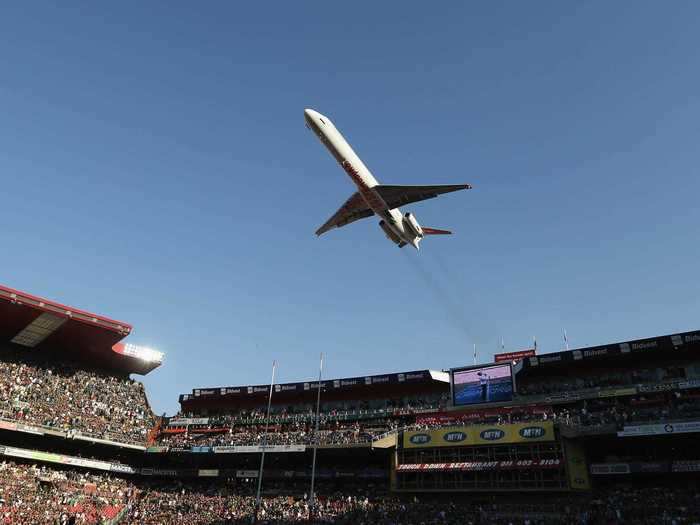 One of the most notable displays of the new airline came in 1995 during the Rugby World Cups when a South African Airways Boeing 747 did a flyover of the stadium with "Good Luck Bokke," a nickname for the South African team, painted on the belly. The feat was repeated multiple times in later years by other airlines.