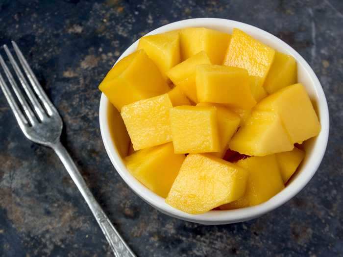 Start your day on a tropical note with a juicy mango bowl.