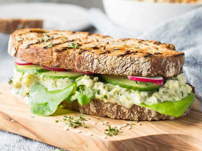 Try a Mediterranean sandwich for a grab-and-go DASH breakfast.