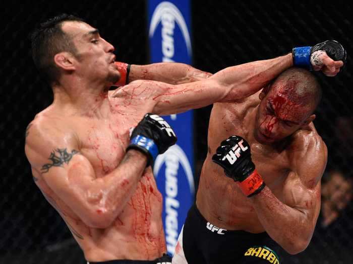 After his UFC Fight Night triumph over Thomson, Ferguson fought Edson Barboza in Las Vegas. Like Thomson, Barboza had to wear a mask of his own blood during the bout …