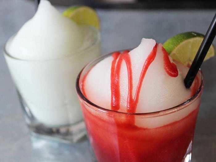 Adding ice and blending your margaritas can turn them into a delicious frozen treat.