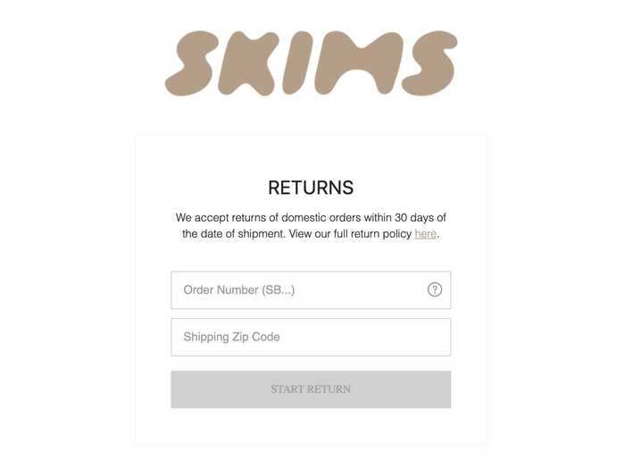 On January 28, I started a return request through the SKIMS website.