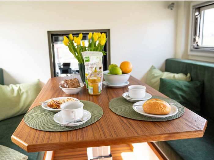 This dining area can also convert into a 4.59-foot by 6.56-foot bed.