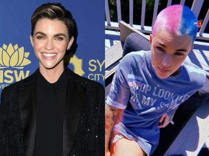 3. Ruby Rose, on the other hand, shared some hair-dye inspiration on the platform.