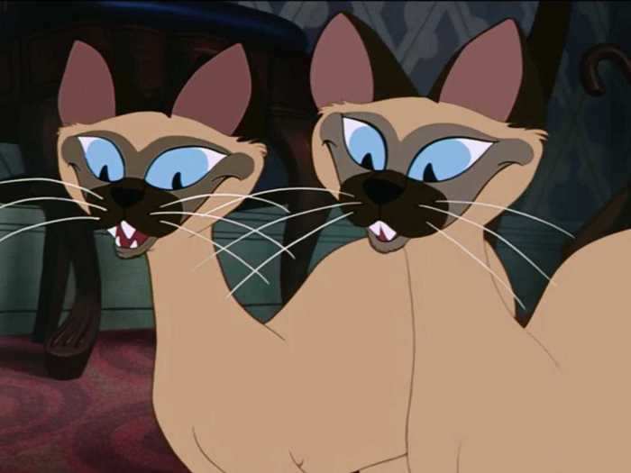 The Siamese cats in "Lady and the Tramp" are racist caricatures of Asian people.