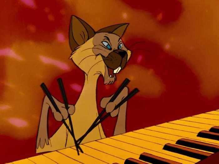 The "Aristocats" also features a Siamese cat who embodies crude Asian stereotypes.