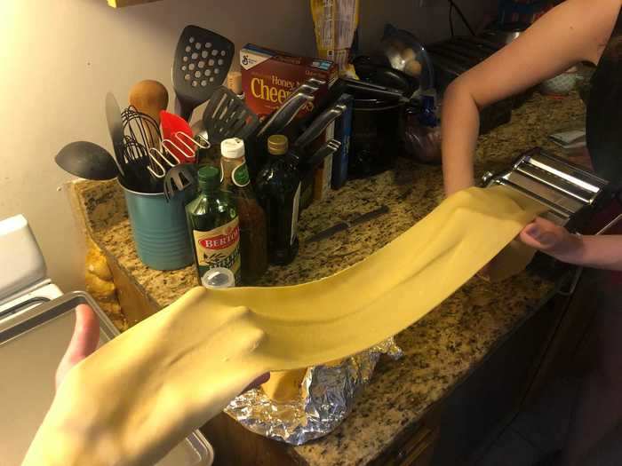 The most challenging part of rolling out the dough was that it gets very long and difficult to handle.