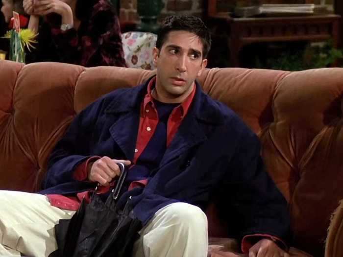 Ross Geller wore a lot of rumpled layers for his first scene.