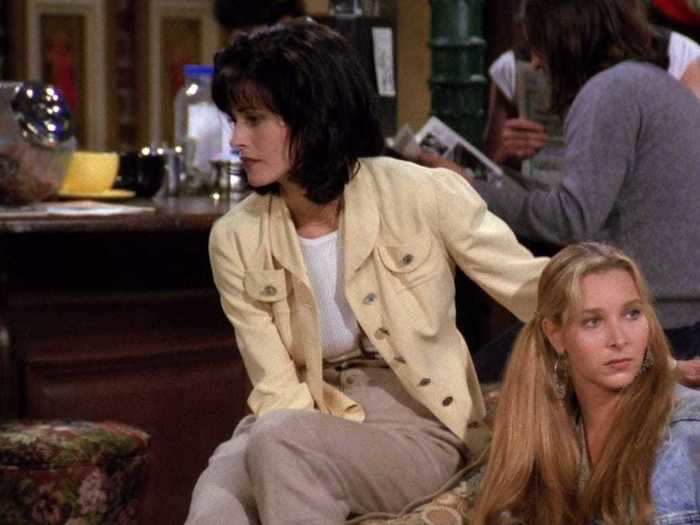 Monica Geller started out the series in a quintessential ‘90s look complete with suspenders.