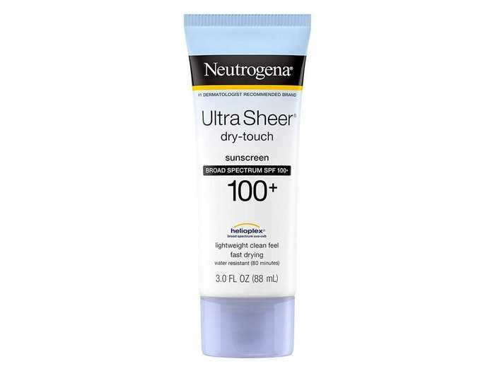 Neutrogena Ultra Sheer Dry-Touch Water Resistant and Non-Greasy Sunscreen Lotion with Broad Spectrum SPF 100+