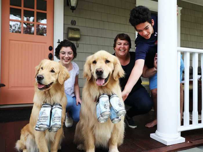 And when they come to the door, costumers are given the opportunity to take a picture with the famous brew dogs.